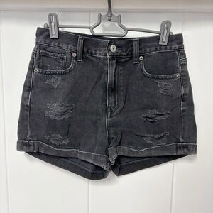 American Eagle Black High Rise Mom Shorts Size 0